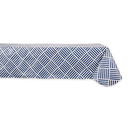 Mantel de Vinilo Impermeable a Prueba de derrames, Perfecto para Todas Las Estaciones, Interior, picnics al Aire Libre, Fiestas improvisadas o para el Uso Diario, Azul Marino(Navy Grid), 60x102, 1