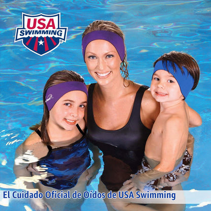 Mack's Diadema de natación – La Mejor Diadema de Nadador – Recomendado por médicos para Mantener el Agua Fuera y Mantener los Tapones para los oídos, Banda Oficial de natación de Estados Unidos