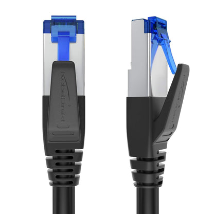 KabelDirekt – Cable Ethernet Cat 7 10Gbit/s – 3ft/0.8m | Para redes de alta velocidad, juegos, PC, conmutador/router/módem, negro