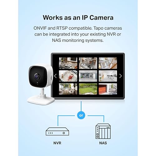 TP-Link Tapo C110, Cámara Wi-Fi de Seguridad Interior para el Hogar, 3MP Ultra Alta Definición, Control Remoto de Aplicaciones, Funciona con Alexa