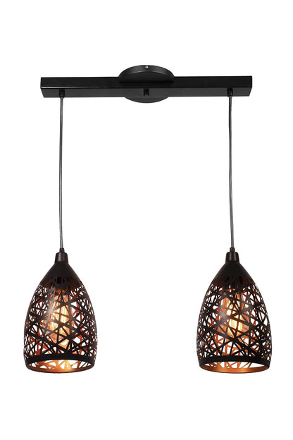 MAXXI MX-CL7007-N/D/2 Candil de Acero Negro, Interior, Dorado Doble en Riel