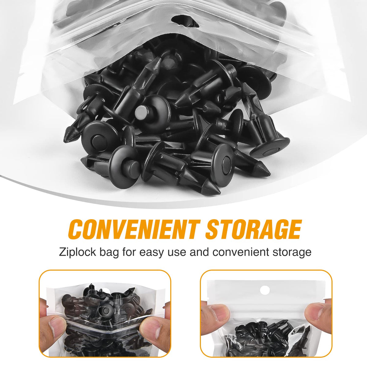 GOOACC 50 Piezas M6 Clip de Guardabarros retenedor Parachoques de Nailon Remache Pernos de Motocicleta (2005-6SRIV) para Honda Kawasaki Suzuki GSX-R Yamaha YZF R1 R6 ATV Moto Car