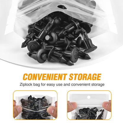 GOOACC 50 Piezas M6 Clip de Guardabarros retenedor Parachoques de Nailon Remache Pernos de Motocicleta (2005-6SRIV) para Honda Kawasaki Suzuki GSX-R Yamaha YZF R1 R6 ATV Moto Car
