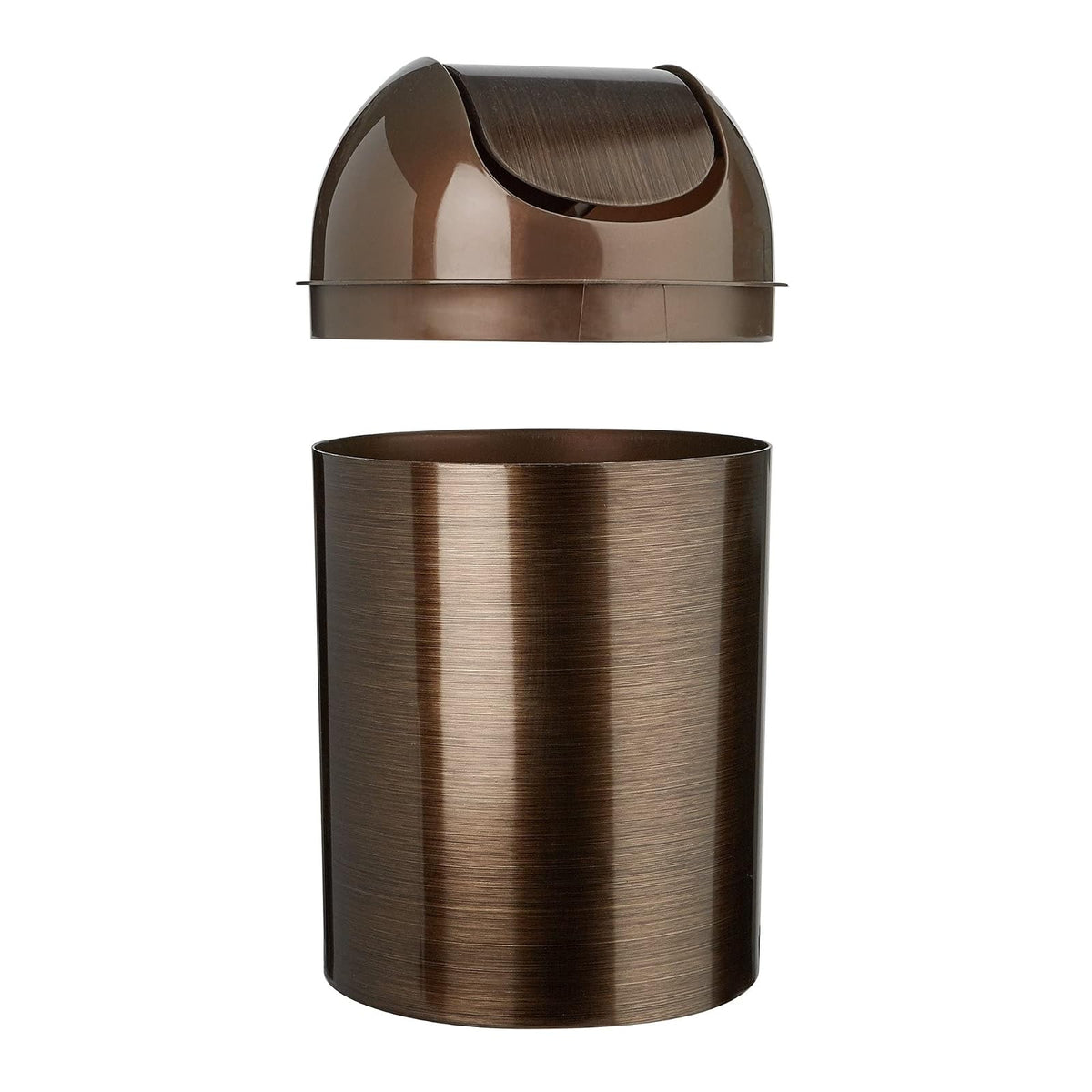 Umbra Mezzo Bote de Basura de Acero con Tapa Oscilante, Ideal para Baño, Oficina y Recámara, 9L, Bronce
