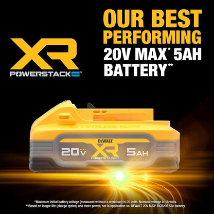 DEWALT - Batería de Iones de Litio de 20 V, POWERSTACK, más Potencia, más compacta, Recargable de 5 Ah (DCBP520)