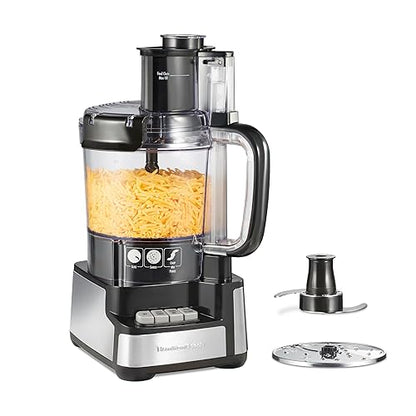 Hamilton Beach 70725 Procesador de alimentos de 12 tazas Stack & Snap, Negro