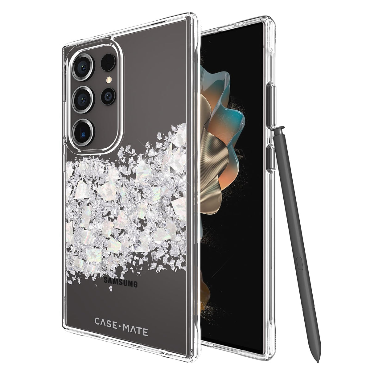 Case-Mate - Funda para Samsung Galaxy S24 Ultra [6.8 Pulgadas] [protección contra caídas de 12 pies] [Carga inalámbrica] Touch of Pearl para Samsung Galaxy S24 Ultra - Lujo Brillante Brillante,