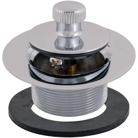 EZ-FLO Lift-n-Turn Kit de montaje de drenaje de baño, 1-3/8 pulgadas x 16 hilos finos, 2-7/8 pulgadas. Brida de OD, 5/16 pulgadas. Cuerpo de zinc roscado, chapado en cromo 35231