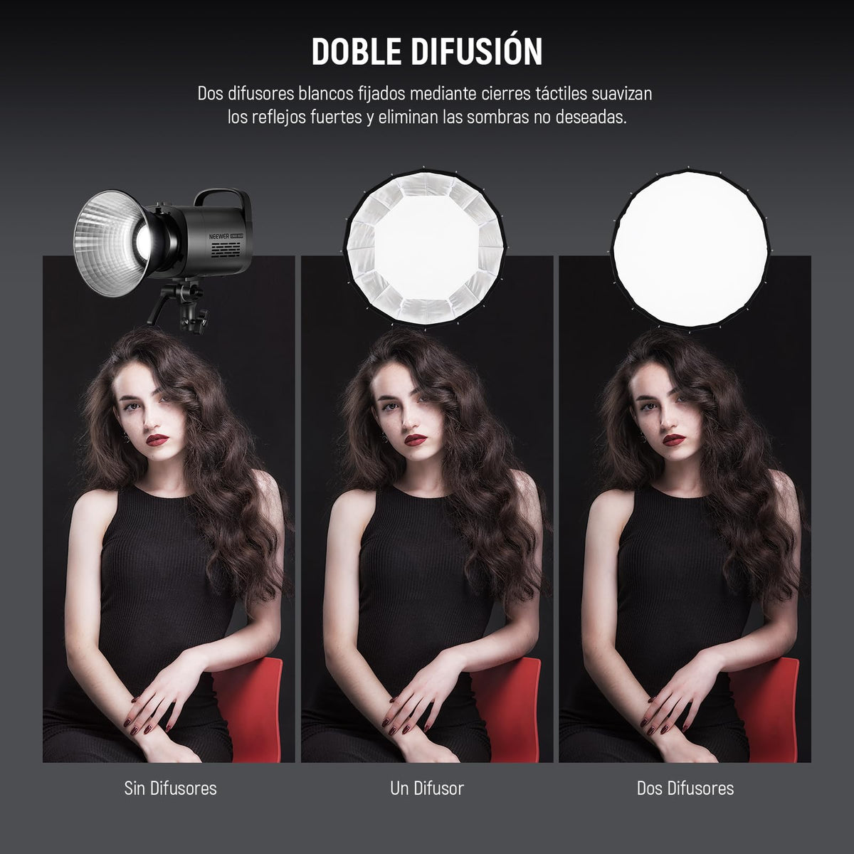 NEEWER 90cm Parabólico Softbox Bowens Mount, Liberación Rápida con Difusores/Grid/Bolsa para Iluminación Continua Video Compatible con Godox, NS90P