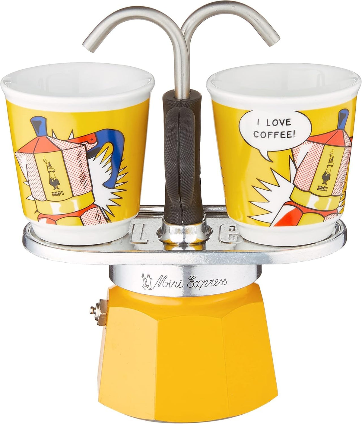 Bialetti Set Mini Express, Cafetera Moka con Tazas y Vasos - Lichtenstein