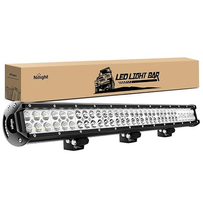 Nilight - Barra de luz de ledes 60009C-A, 78.7 cm,198 W, Combo de Foco de inundación, Off Road, Luces antiniebla, de manejo, para SUV, Barco, 4x4, Jeep.