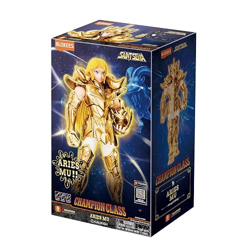 Blokees Saint Seiya Champion Class: Aries Mu Manga Setting 75002 | Figura de acción articulada, 15 cm, kit de construcción, para coleccionistas