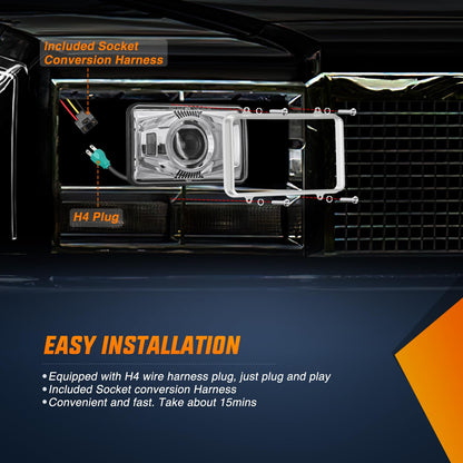 Nilight - Faros LED de 4 x 6 pulgadas de 60 W aprobado por DOT Hi/Lo H4651 H4652 H4656 H4666 H6545 compatible con Kenworth Peterbil Ford Freightliner (plata, 4 piezas)