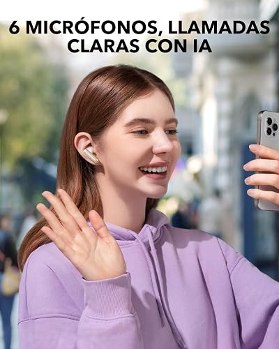 Soundcore by Anker P40i Audífonos Inalámbricos | Cancelación de Ruido Activa, 60h de Reproducción, Carga Inalámbrica, Estuche 2-en-1 con Cargador y Soporte de Teléfono, IPX5