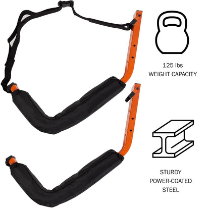 RAD Sportz - Juego de 2 Perchas de Almacenamiento para Montaje en Pared, 150 Libras de Capacidad para Kayaks, Tablas de Surf, canoas o Tablas de Snowboard (Naranja)