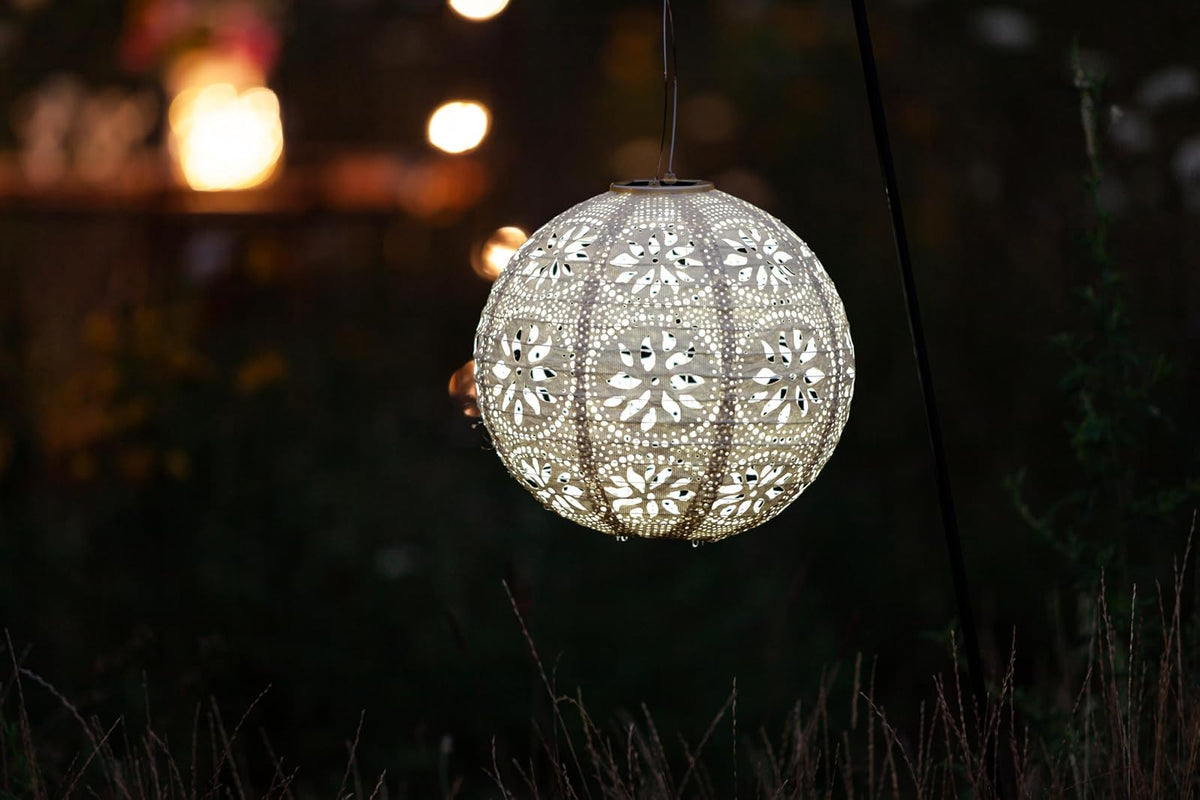 Allsop Home and Garden Soji Stella Boho Literna de globo, Perla