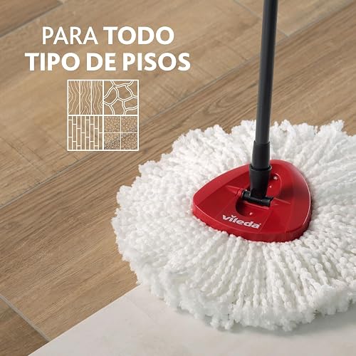 Vileda Easy Wring Trapeador Microfibra y Cubeta con Pedal + 1 Repuesto