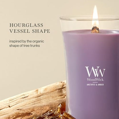 WoodWick Vela grande de reloj de arena, amatista y ámbar, 22 onzas