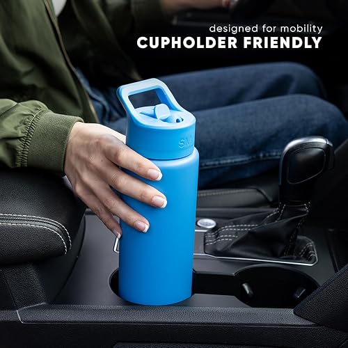 Simple Modern Botella de Agua con Popote | Termo de Acero Inoxidable Aislado para Desportes Gimnasio | Summit Colección | 650ml | Bellini