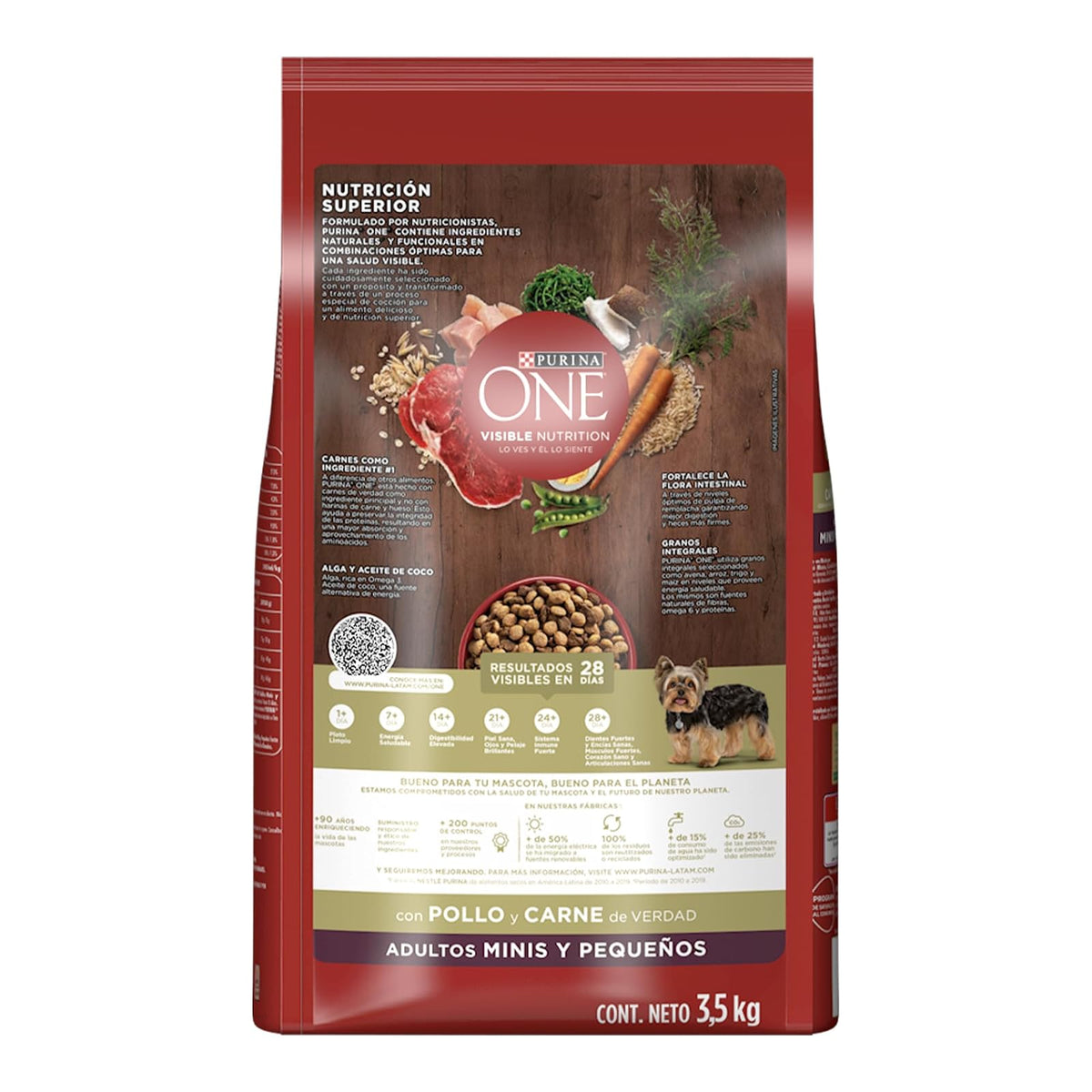 Purina One Adulto Raza Minis y Pequeños Sabor Pollo y Carne 3.5Kg