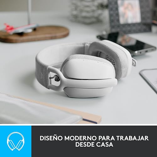 Logitech Zone Vibe 100 Auriculares inalámbricos livianos con micrófono, multipunto, Funciona con Teams,Google Meet, Zoom, Mac/PC,Blanco