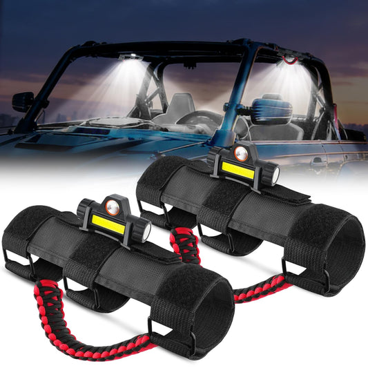 Nilight UTV Dome Light w/Grab Handle Universal 1.75”-2.0” Roll Bar Mount LED Interior Lights Spot Flood Combo Beam for ATV Can-Am Polaris RZR Buggy Golf Off-Road Vehicle