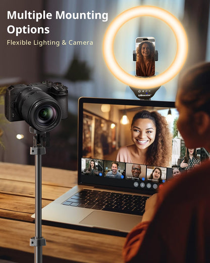UBeesize 12’’ Ring Light with Tripod, Selfie Ring Light with 62’’ Tripod Stand, Light Ring for Video Recording＆Live Streaming(Youtube, Instagram, TIK Tok), Compatible with Phones, Cameras and Webcams