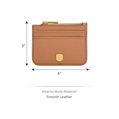 Tarjetero con Cremallera Fossil SL10078237 Lennox de piel en tono marrón para mujer
