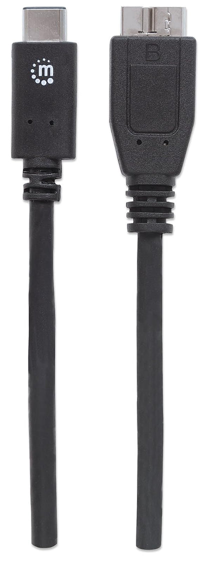 Manhattan CB-1072 Cable USB-C V3.1, C-Micro B 1.0M Negro,