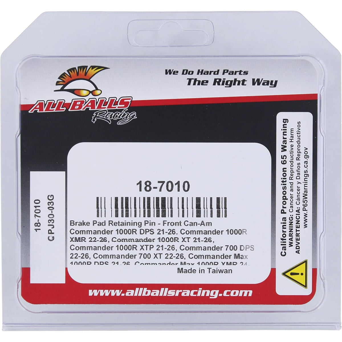 All Balls 18-7010 Kit de pernos de calibrador