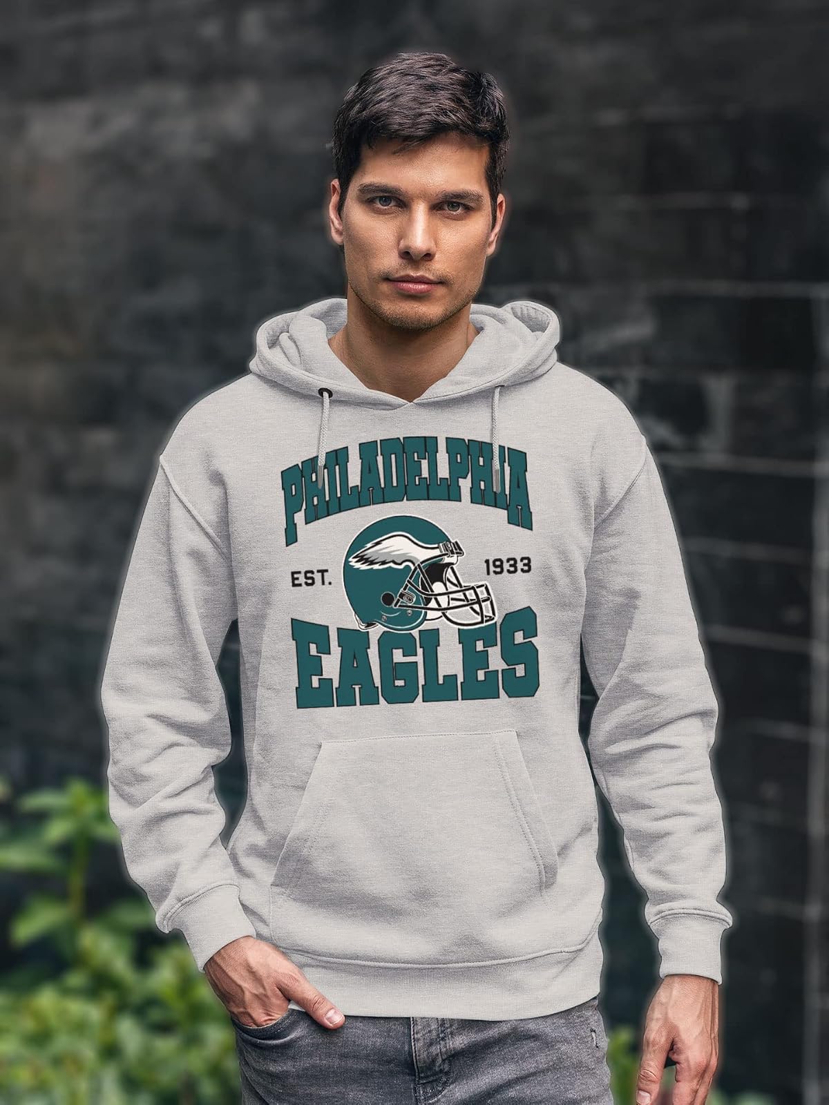 Junk Food Philadelphia Eagles Team Helmet - Sudadera con Capucha para Adultos Sudadera con Capucha Unisex Adulto