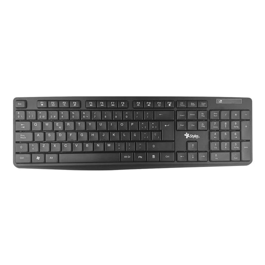 Teclado Inalambrico Membrana Negro Stylos Tech