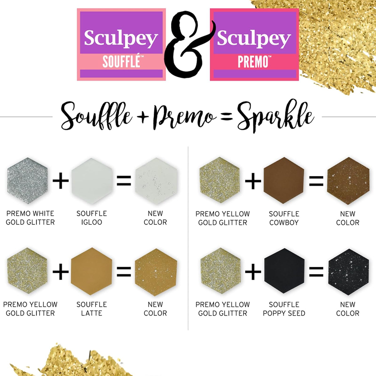 Sculpey Soufflé y Premo Arcilla de Polímero Para Horno 24 Colores | Juego de 24 piezas, 11.43 lbs, no tóxico, para joyería, DIY, medios mixtos