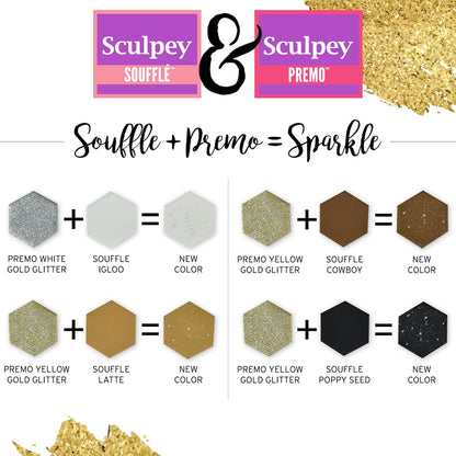 Sculpey Soufflé y Premo Arcilla de Polímero Para Horno 24 Colores | Juego de 24 piezas, 11.43 lbs, no tóxico, para joyería, DIY, medios mixtos