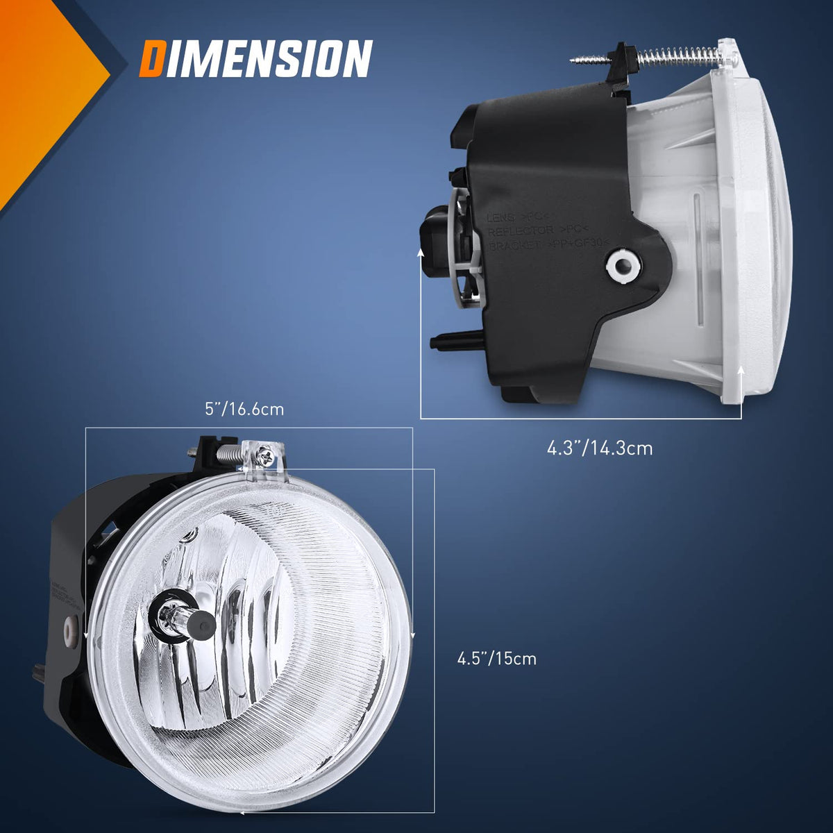 Nilight FOG-I80 Luz Antiniebla para Dodge Grand Cherokee 2005-2010/Durango/Chrysler 300 SRT8/Aspen/Dakota, 2 Años