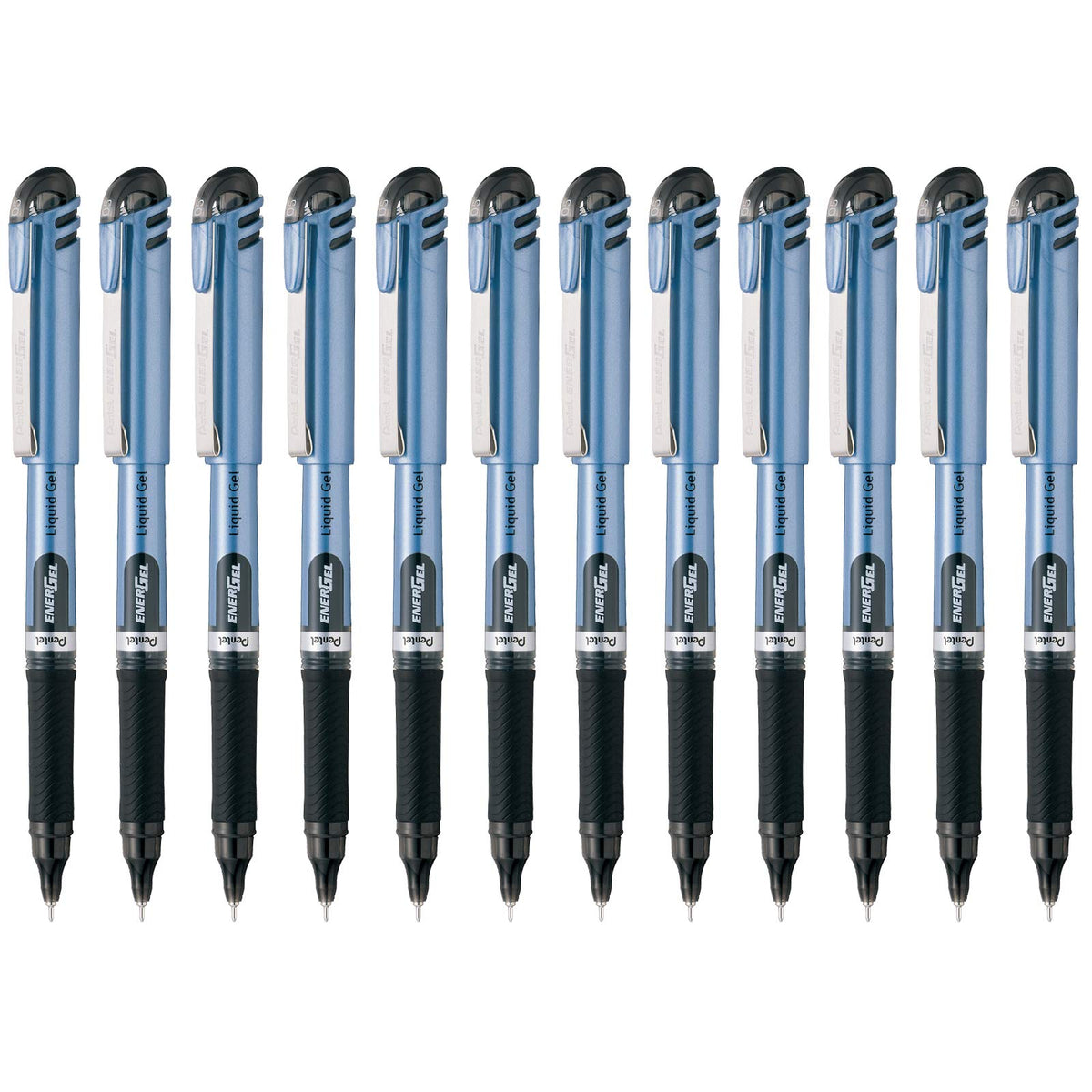 Pentel EnerGel Bolígrafo de Gel Líquido Punta de Aguja 0.5mm, Caja 12 - Negro - 12 Unidad (Paquete de 1) - Fine Needle Tip