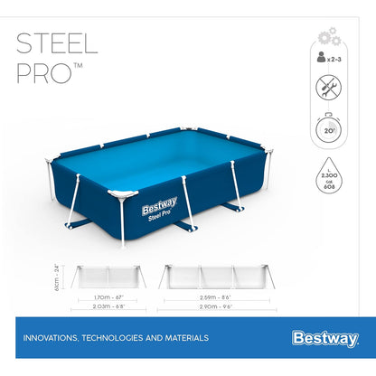 Bestway Piscina Estructural Rectangular Steel Pro 259 x 61 cm