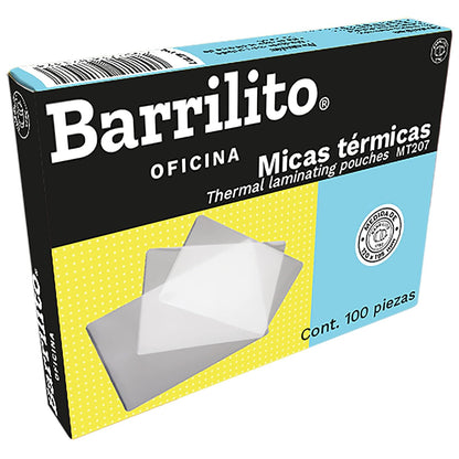 Barrilito Mica Térmica rígida 120 x 195mm 8 mil, 100pz. MT207