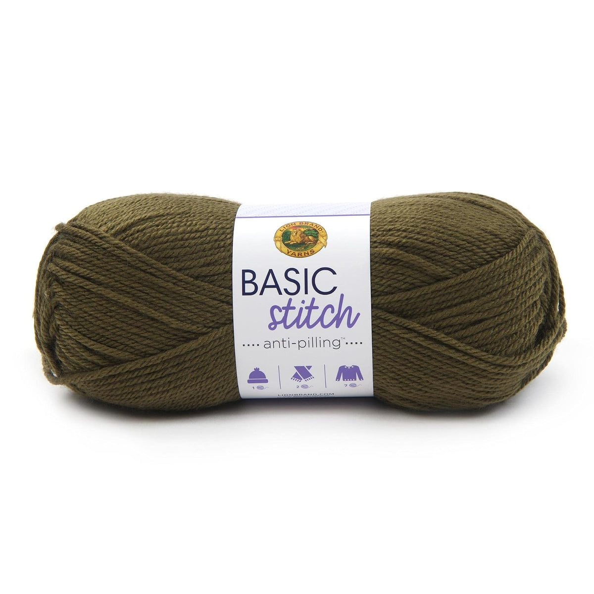 Lion Brand Basic Stitch Estambre Antibolitas - Oliva