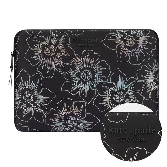 Kate Spade New York - Funda Acolchada para portátil de 14 Pulgadas, Color Negro Iridiscente