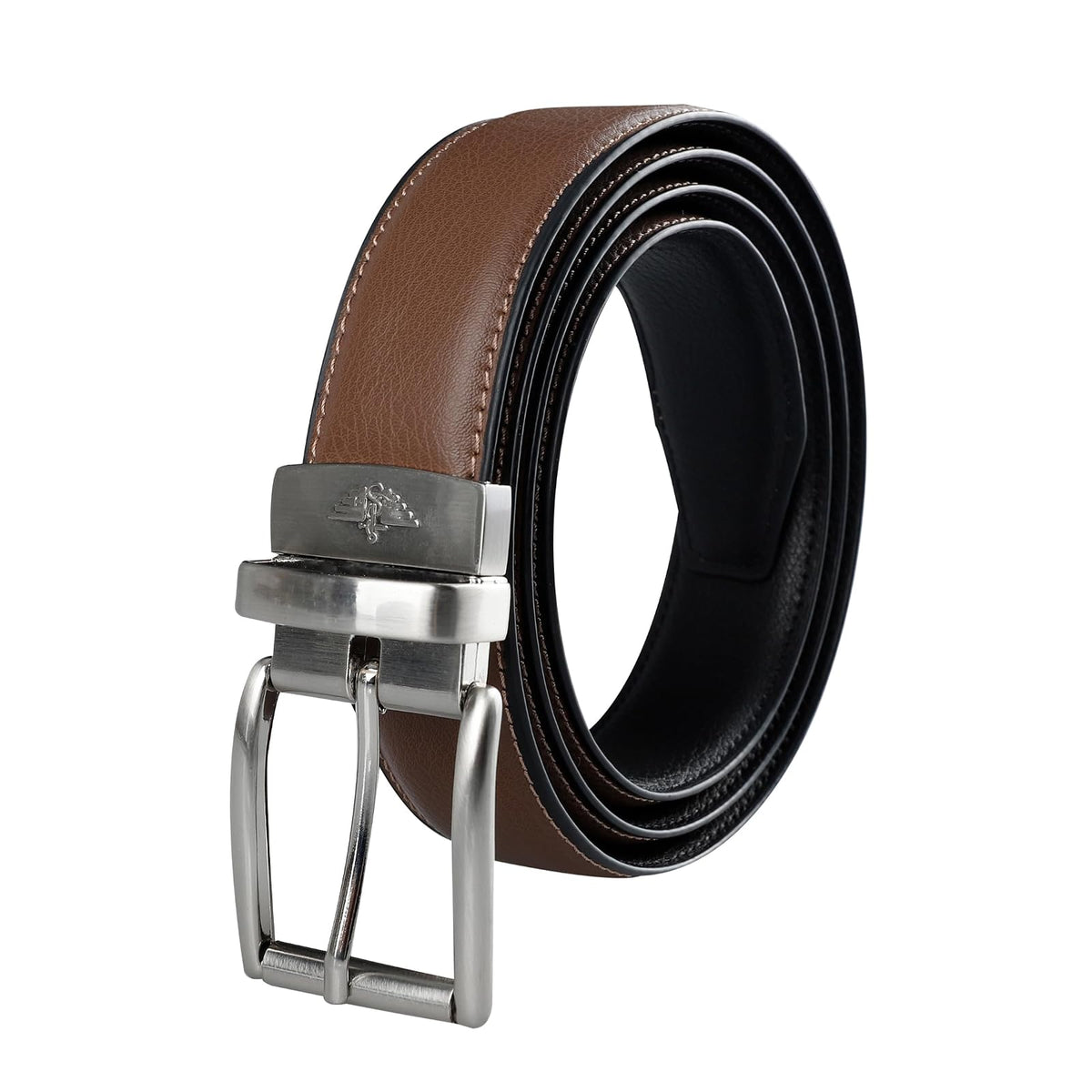 Dockers Reversible Casual Belt with Comfort Stretch Cinturón Hombre - Medium - Coñac - Negro (marrón)