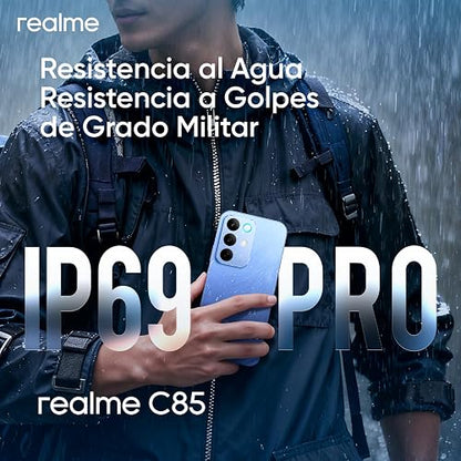 Celular Realme C85 | 8 GB RAM + 256 GB | Dual SIM | Snapdragon 685 | Batería 7000mAh | Carga Rápida 45W | Pantalla 6.8" 144Hz | Cámara 50 MP | IP69 | Negro