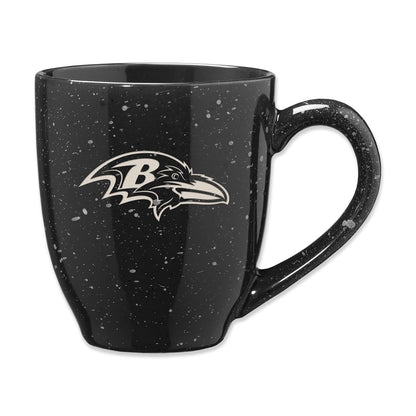 Rico Industries NFL Taza de Cerámica Grabada con Láser, 16 oz - Baltimore Ravens Black