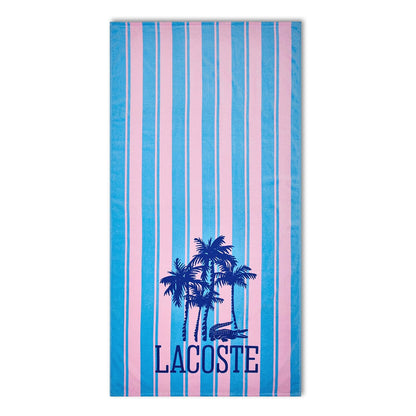 Lacoste Toalla de Playa Grande 100% algodón, Ultra Absorbente y de Secado rápido, Lavable a máquina, Palmeras, Rosa Polvoriento, 36 Pulgadas de Ancho x 72 Pulgadas de Largo - Palmeras - Rosa polvoriento