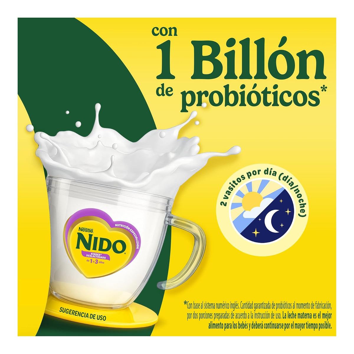NIDO Kinder 1+ Deslactosado, Alimento Para Niños, De 1 a 3 Años, Lata 800 g