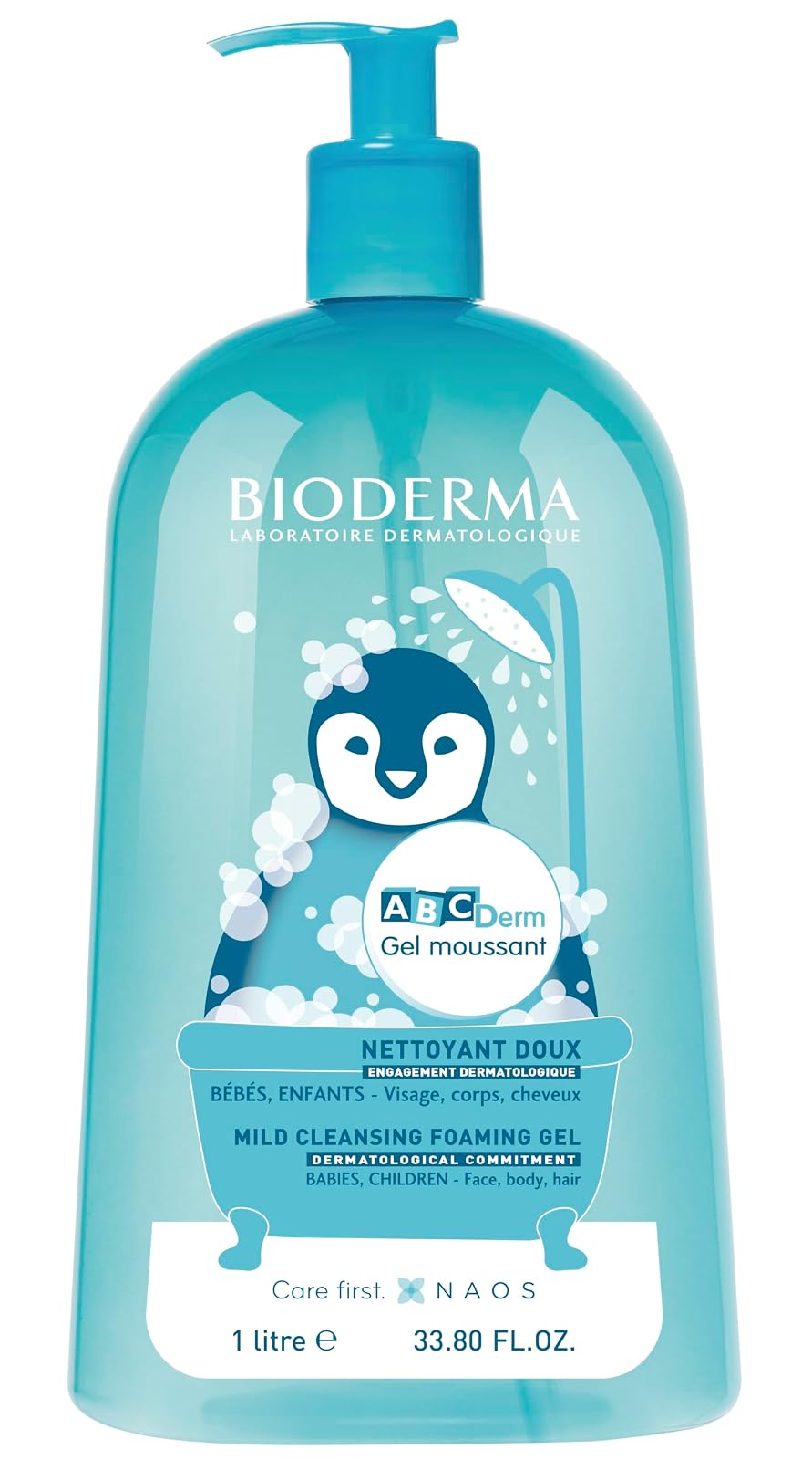 Bioderma - ABCDerm - Gel espumoso - Lavado suave para bebés - Limpiador sin jabón - Gel corporal para pieles delicadas de bebés y niños