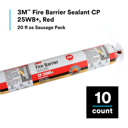 Sellador de barrera contra incendios 3M CP 25WB+ - para aplicaciones comerciales, industriales y residenciales - Paquete de salchichas, 20 fl oz - Rojo