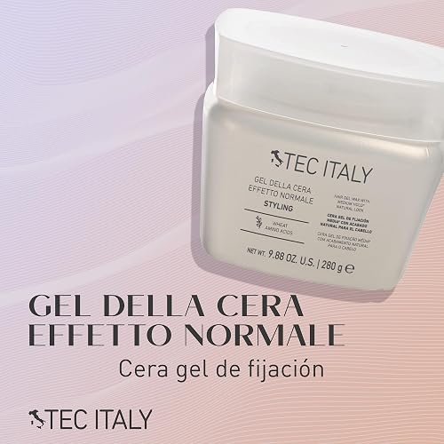 TEC ITALY Gel Della Cera 280 g | Gel de Fijación Media para Cabello | Acabado Natural y Estilizado | Acondiciona y Define Todo Tipo de Cabello | Con Aminoácidos para Brillo y Suavidad