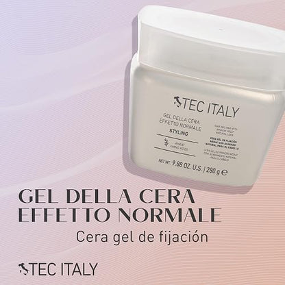 TEC ITALY Gel Della Cera 280 g | Gel de Fijación Media para Cabello | Acabado Natural y Estilizado | Acondiciona y Define Todo Tipo de Cabello | Con Aminoácidos para Brillo y Suavidad