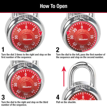 Master Lock 1506D - Candado de combinación, Rojo